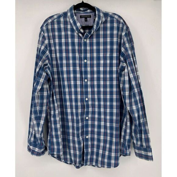 Banana Republic Tailor Slim Fit Striped Collared Long Sleeve Shirt Mens Size XXL - Picture 3 of 9